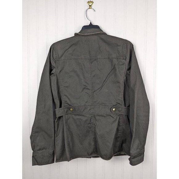 J Crew Mercantile Jacket Moto Jacket Womens Army Green Military Snaps Zip XS - Picture 4 of 9